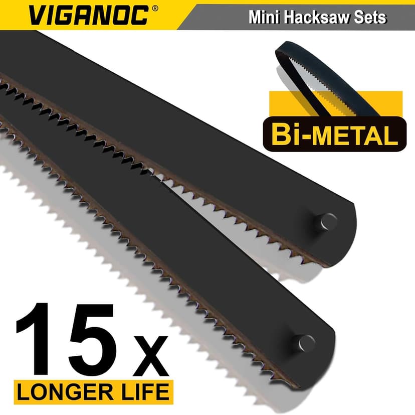 6-inch Mini Hacksaw and Miter Block Set - 150 mm Cutting Hand Saw with Bi-metal Blade
