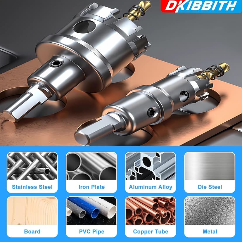 4 Pcs TCT Hole Saw Drill Bit Set,3/4” to 1-1/2” Tungsten Carbide Hole Saws Kit for Stainless Steel Hard Metal Plastic Wood, 1” Cut Depth, with Detachable Pilot Drill Bits, Allen Wrench