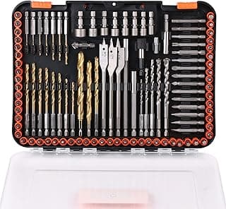 HORUSDY Impact Drill Bit Set, 112-Pieces 1/4" Hex Shank Impact Driver Bits and Screwdriver Bits Set for Screw Driving and Wood Metal Cement Drilling Screwdriver Bits Set with Storage Case