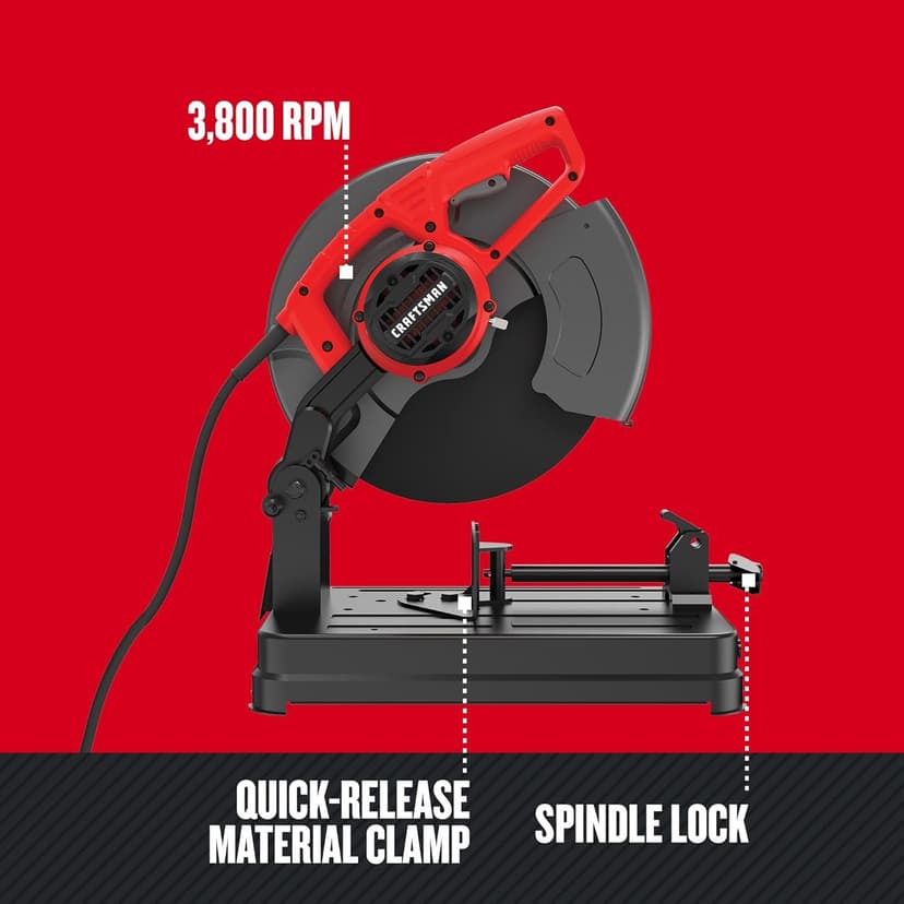 CRAFTSMAN Chop Saw, 14 inch, 15 Amp, Corded (CMEM2500)