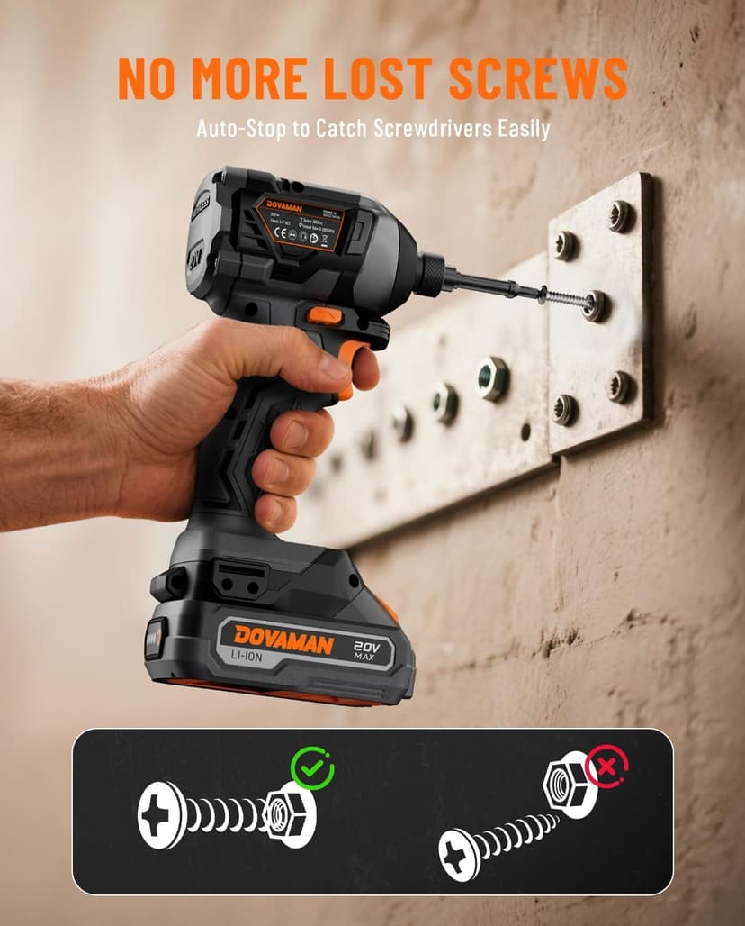TITANCE X7 20V Cordless Impact Driver, 1/4'' Hex Compact Brushless Driver Kit with 1,770 In-lbs Torque, Battery & Charger Included – Lightweight Electric Screwdriver for Wood, Metal & Auto Repair