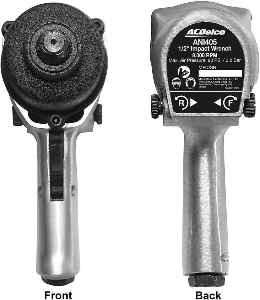 ACDelco ANI405A Heavy Duty Twin Hammer ½” 500 ft-lbs. 5-Speed Pneumatic Impact Wrench Tool Kit