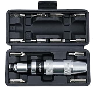 BLACK CANYON 1/2" S2 Hand Impact Screwdriver, 12-Pieces Tip Styles Slotted, Phillips, Hex, Manual Reversible Impact Driver, Disengage Rusted Fasteners or Frozen Bolts, Ideal Hand Tool for Men, Dad