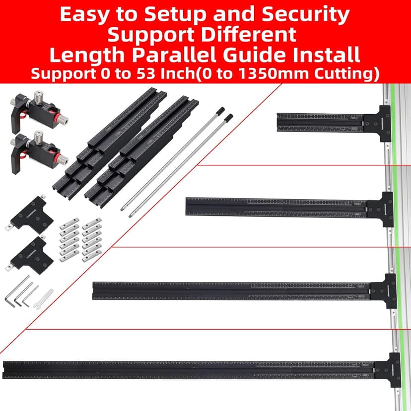 Track Saw Parallel Guide System with Mirco Adjustable Flip Stop and Zero Calibration for Woodworking Repeatable Rip Cuts for Track Saw Guide Rail Compatible with Festool,Makita,Milwaukee