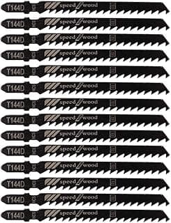 T Shank Jigsaw Blades Set T144D Multi-Purpose HCS Jig Saw Blade for Wood PVC, Acrylic and Plastic Work for Straight Lines 40pcs