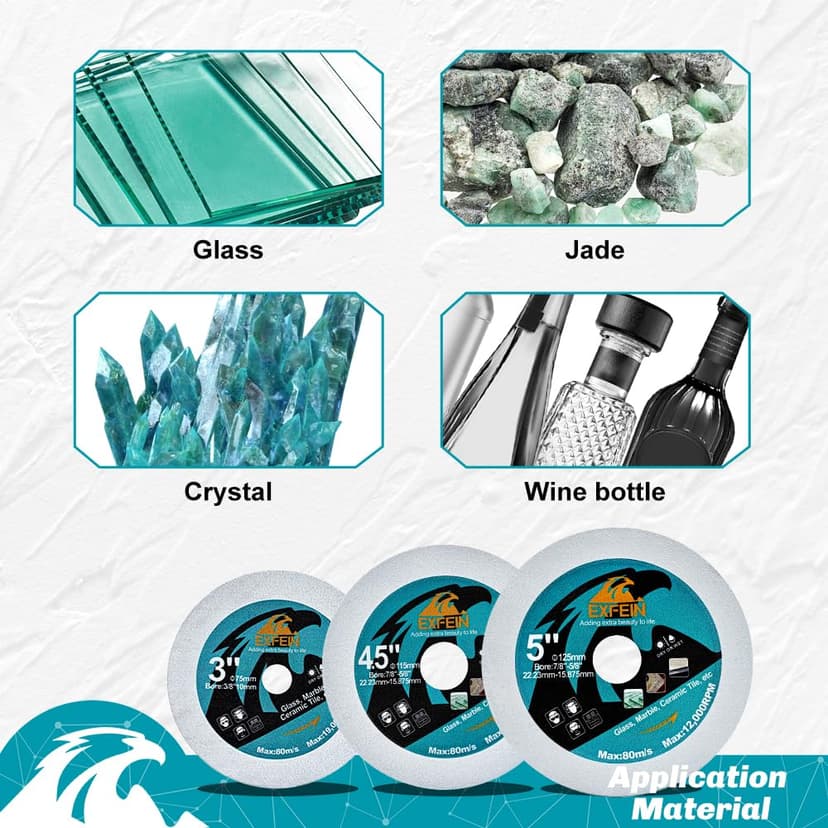 3 Inch Circular Saw Blade Set 4pcs for Cutting Tile Glass Soft Metal Wood Plastic Diamond Disc