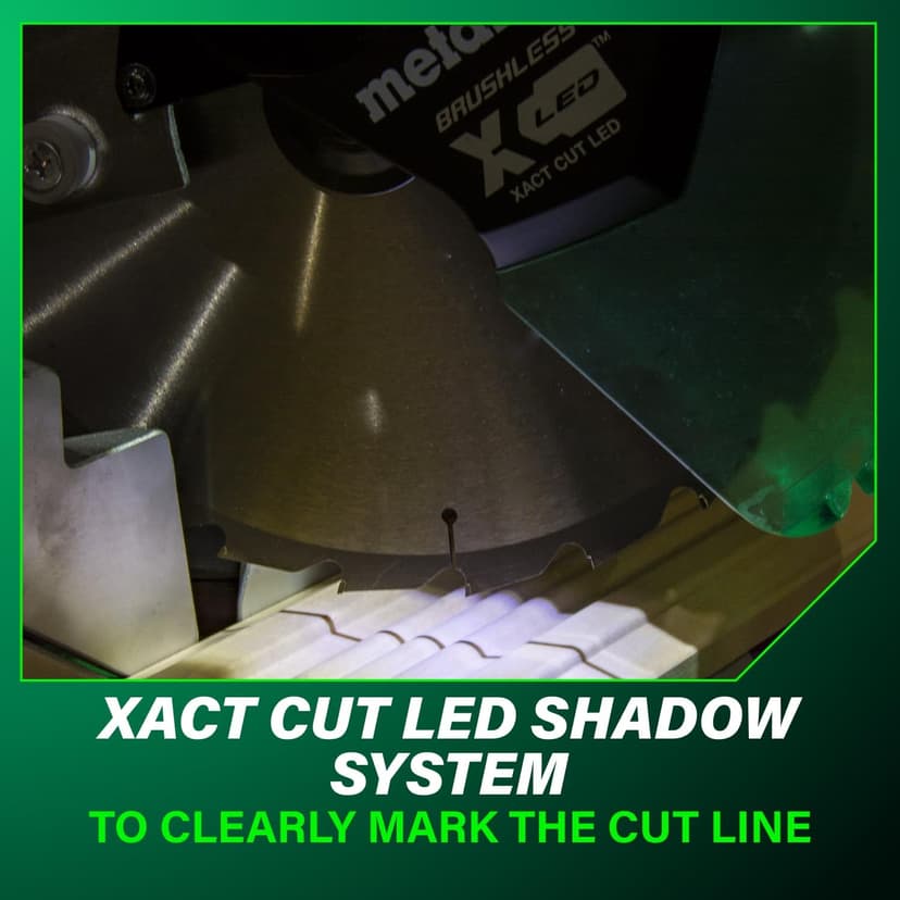 Metabo HPT 18V MultiVolt Cordless 10-Inch Single Bevel Miter Saw, Wide Range of Miter and Bevel Cutting Options, Xact Cut LED Shadow System, Brushless Technology, Tool Body Only, C1810DFAQ4