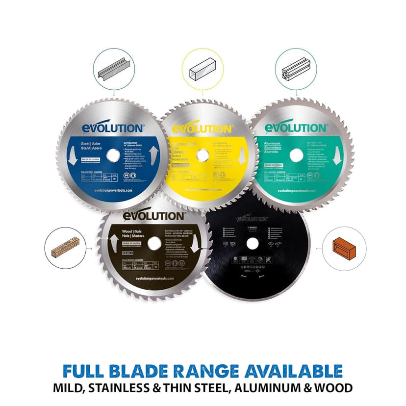 Evolution Power Tools, Professional Blade for Cutting Mild Steel and Ferrous Metal, TCT Saw Blade 10 Inch, Wen, Table Saw Accessories, 52-Teeth, 1 Inch Arbor, 10BLADEST, One Per Pack