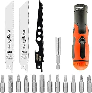 Multi Blades Hand Saw, Small Hand Saw Tool Set for Cutting Wood, Drywall, Plywood, Plastic, Soft Metal for DIY Crafts in Portable Storage Case with Screwdriver Bits