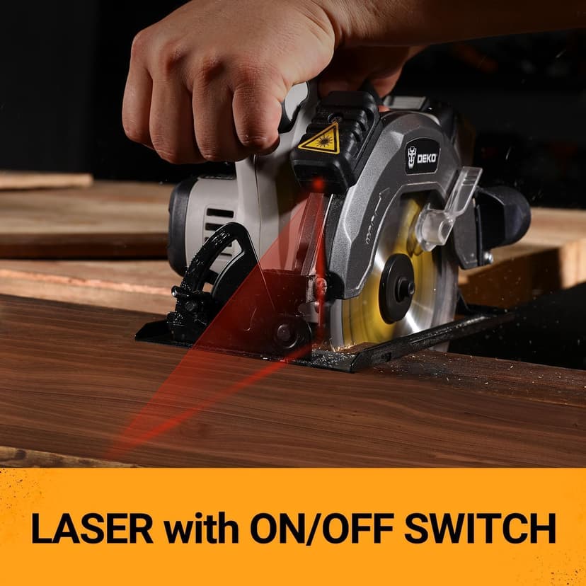 DEKOPRO 20V Cordless Circular Saw, 6-1/2-Inch Blade, 4500 RPM Circular Saw Cordless with 2 Battery and Charger( 4.0Ah )