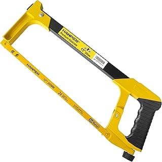 12in. High-Tension Hacksaw Frame with 24 TPI Bi-metal HSS Blade, Hand Saw Suitable for Metal, wood, PVC, Carpentry