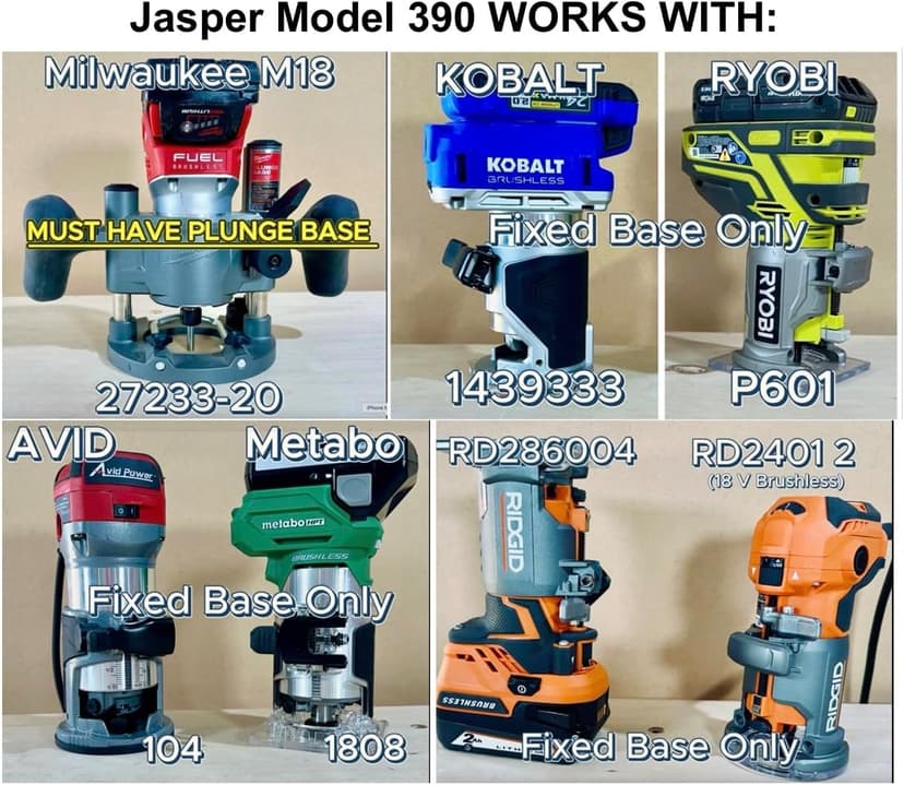 Jasper 390 PRO Router Circle Cutter Jig – Cut 184 Perfect Circles from 7" to 52¾" – Built for Compact, Trim & Cordless Routers – Empower Your Craft with Pro-Grade Polycarbonate Precision