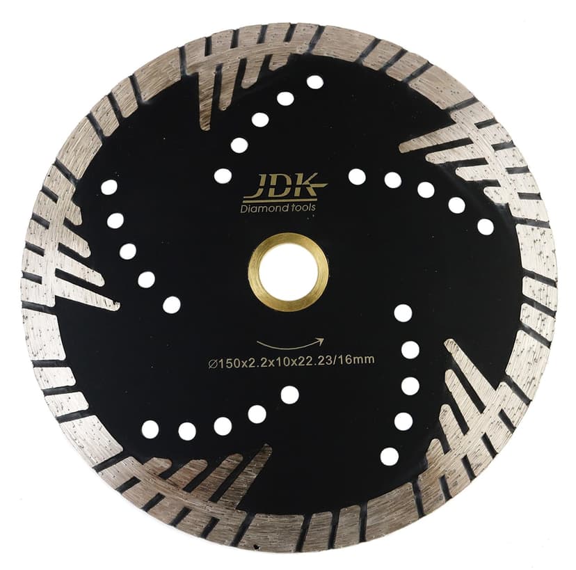 6 Inch Turbo Diamond Saw Blade for Cutting Granite Deep Triangle Cutting Disc for Stone Masonry Brick Block Concrete with 7/8’’-5/8’’ Arbor