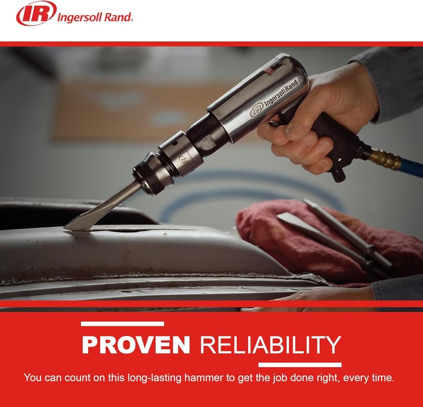 Ingersoll Rand 114GQC Air Hammer - 3 PC Chisel Set with Tapered Punch, Panel Cutter, Flat Chisel, 2-5/8 Inch stroke, 3500 BPM, Lightweight, Compact, Gray