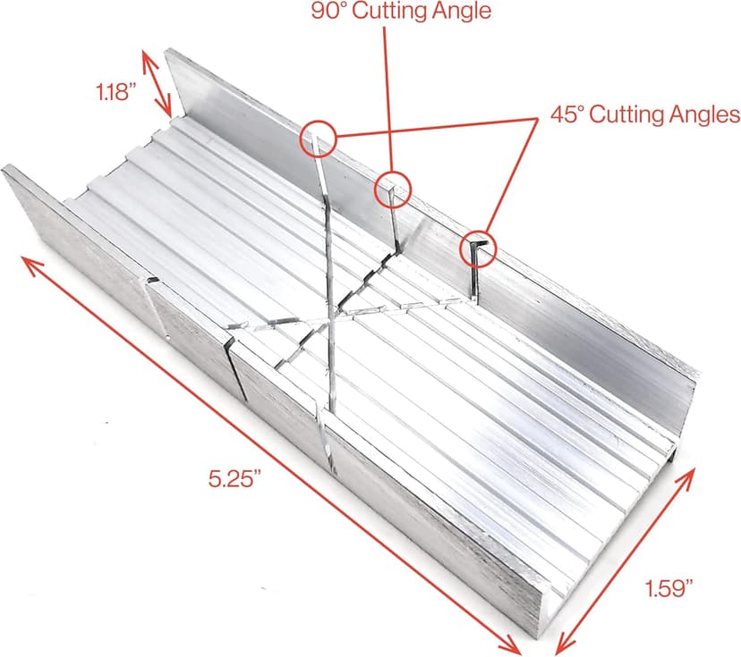 Excel Blades 6-Inch Metal Mitre Box Set – Aluminum & Steel Precision Cutting Tool with K5 Handle & Razor Pull Saw for Wood, Plastic & Soft Metals – 45° & 90° Cutting Angles, Made in USA