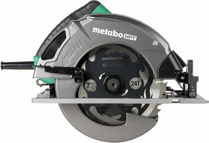 Metabo HPT 7-1/4-Inch Circular Saw Kit | 6,000 Rpm, 15-Amp Motor | Integrated Dust Blower | 24T Premium Framing/Ripping Blade | Single Handed Bevel Adjustment | C7SB3