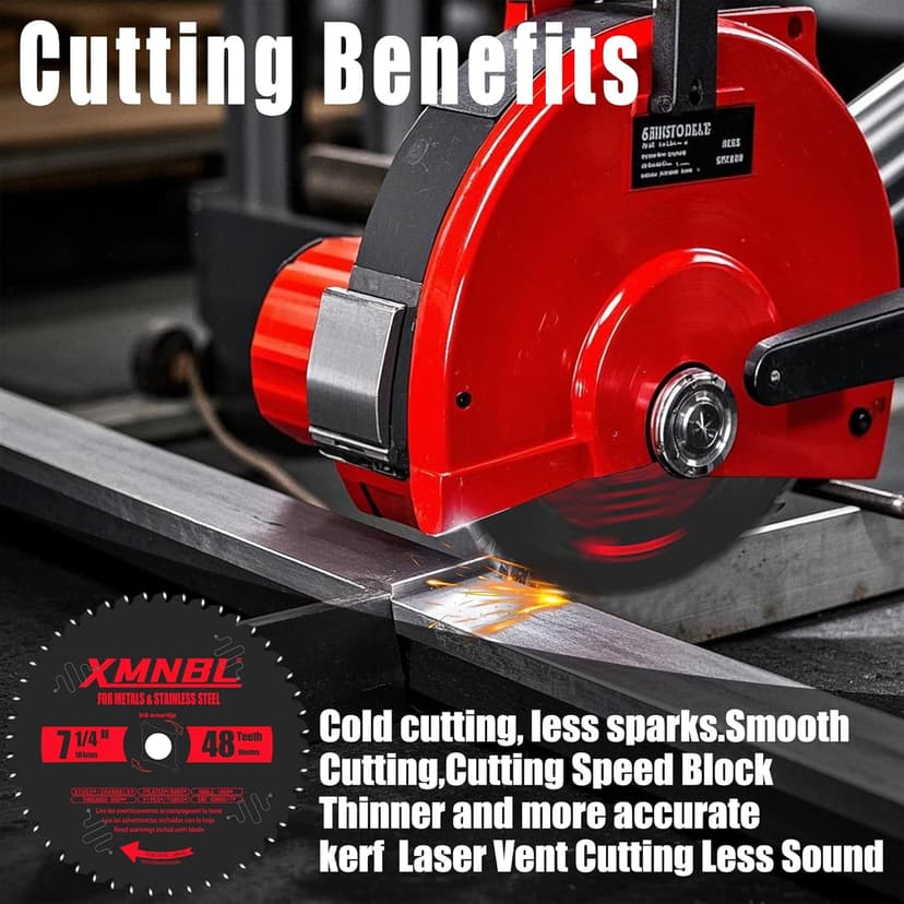 7 1/4 Inch Metal Cutting Saw Blade,Replace for Diablo D0748CF 7 1/4 Inch Metal and Stainless Steel Cutting Saw Blade,Compatible with 7-1/4 Inch Circular Saw,Cermet Carbide,5/8" Arbor,5X Longer Life