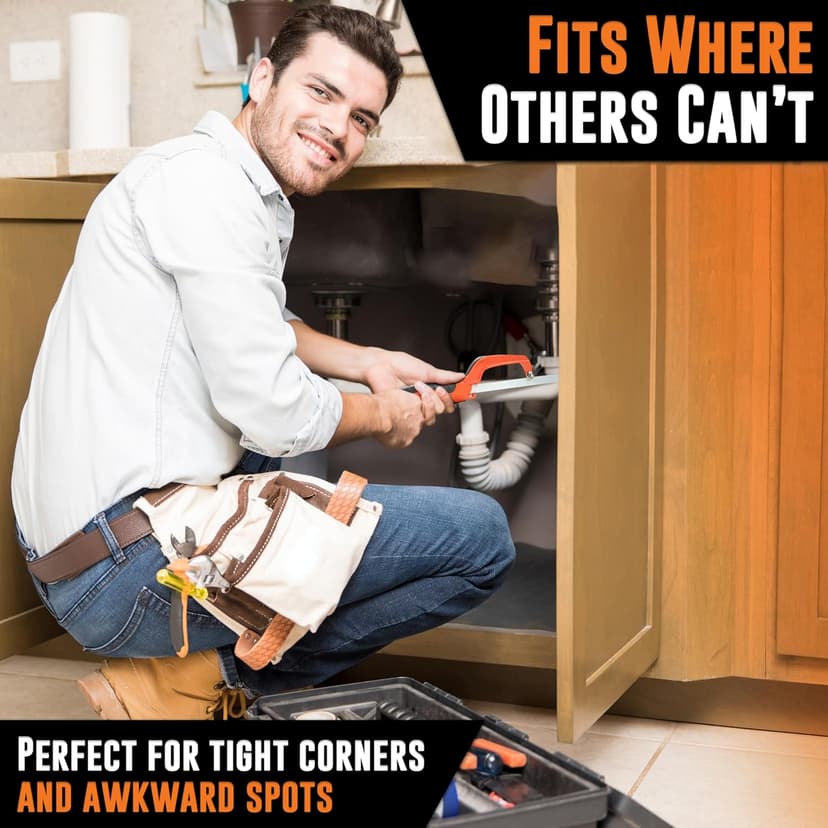 Mutt Tools Mini Hacksaw for Metal with 10-inch Bi-Metal Blade for Precision Cutting - Compatible with 10" and 12" Blades - Small Cutting Saw