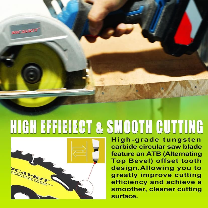 3Pack 3 Inch 24T Wood Cutting Circular Saw Blade for Woods, Plastic, PVC, Acrylic, Aluminum,7/16" Arbor TCT Saw Blade Compatible with All Dremel Saw-MAX, Ultra-Saws, RotoZip Saws,Dewalt Saws