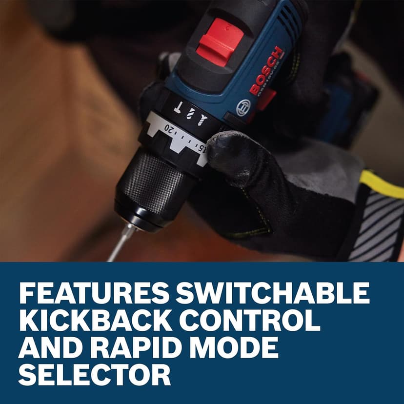 BOSCH GSB18V-65N 1/2 In. Brushless Hammer Drill/Driver - 575 In.-Lbs. Max Torque, Switchable KickBack Control, Rapid Mode Selector, Dual LED Worklights, All-Metal Chuck (Bare Tool)