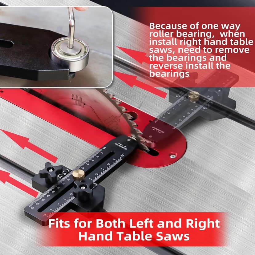 Thin Rip Jig Table Saw Jig Guide for Making Repetitive Narrow Thin Strip Cuts Woodworking Tools Fast Thin Ripping Guide for Table Saw Band Saw Router Table Fits for 3/8" x 3/4" T Slot