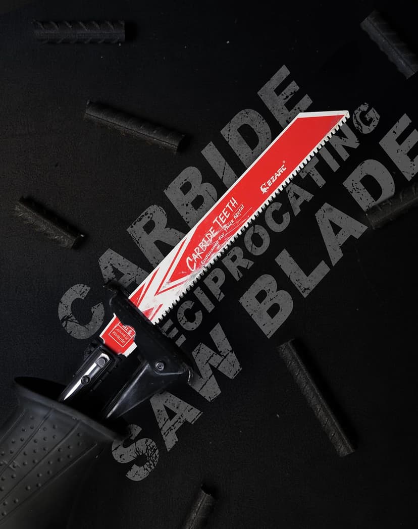 EZARC Carbide Reciprocating Saw Blade R978HM Endurance for Thick Metal, Cast Iron, Alloy Steel 9-Inch 8TPI, 3-Pack