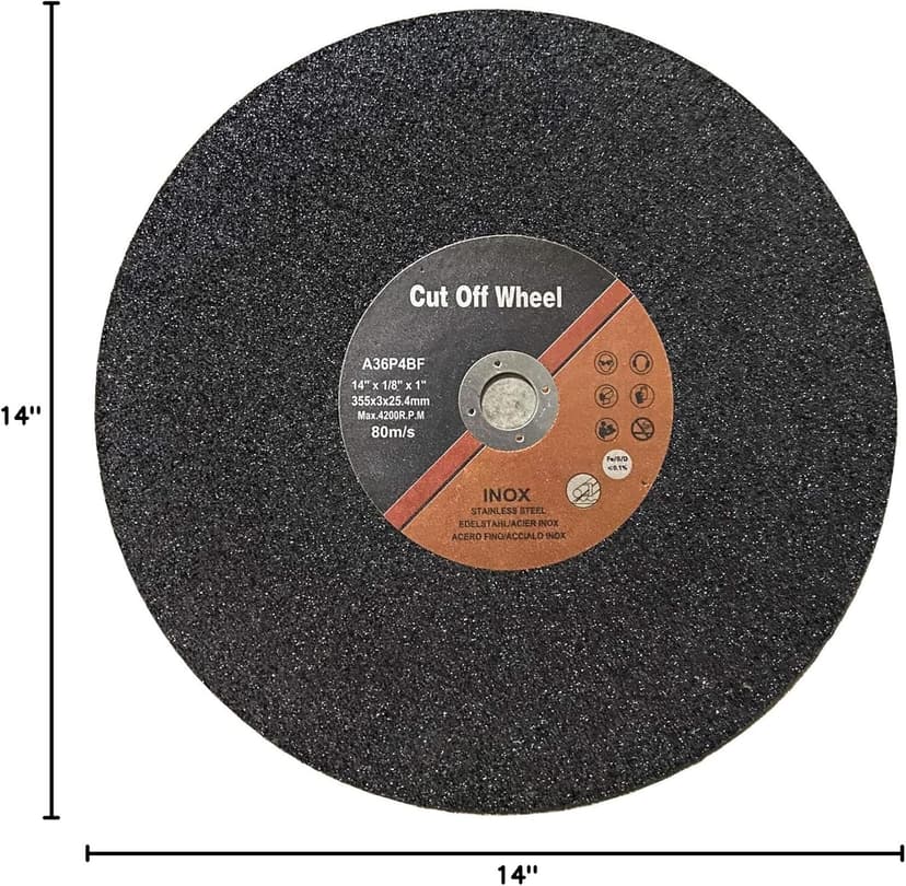 14-Inch 10-Pack Abrasive Cut Off Blades, Metal Cutting, Chop Saw Blades