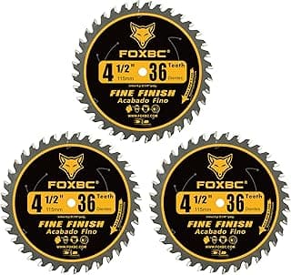 FOXBC 4-1/2 Inch Trim Circular Saw Blade 36 Tooth Fine Finish Wood Cutting with 3/8-Inch Arbor