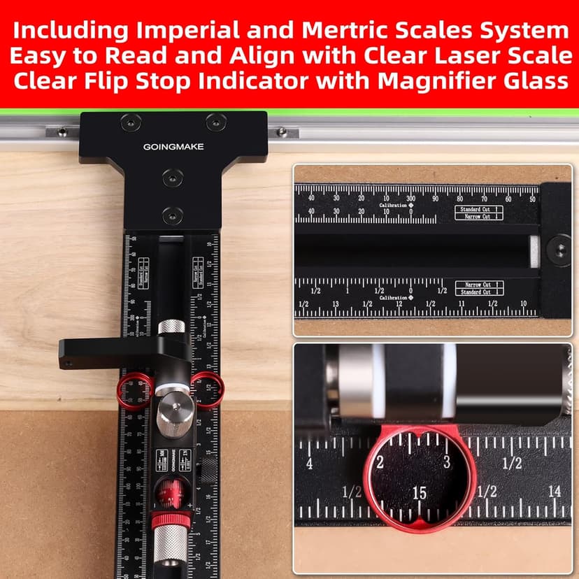 Track Saw Parallel Guide System with Mirco Adjustable Flip Stop and Zero Calibration for Woodworking Repeatable Rip Cuts for Track Saw Guide Rail Compatible with Festool,Makita,Milwaukee