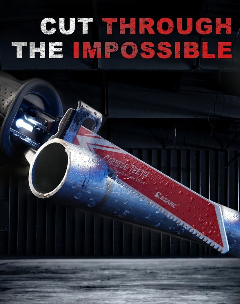 EZARC Carbide Reciprocating Saw Blade R978HM Endurance for Thick Metal, Cast Iron, Alloy Steel 9-Inch 8TPI, 3-Pack