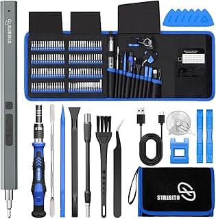 STREBITO Electric Screwdriver, 144-in-1 Precision Screwdriver Set, 120 Magnetic Bits, Organized Storage and Portability, Small Tool Kit for Electronics, PC, Computer and Laptop, Gifts for Men