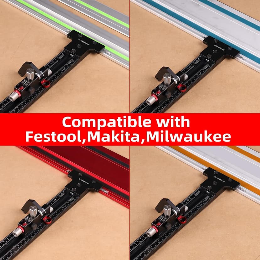 Track Saw Parallel Guide System with Mirco Adjustable Flip Stop and Zero Calibration for Woodworking Repeatable Rip Cuts for Track Saw Guide Rail Compatible with Festool,Makita,Milwaukee