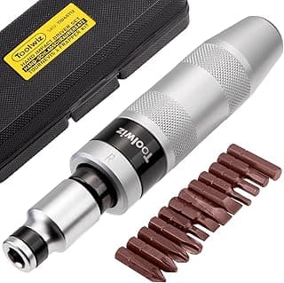 Toolwiz 1/2" Hand Impact Screwdriver Set - 14 Pcs, Reversible Manual Impact Driver with S2 Steel Screwdriver Bits for Disengage Rusted Fasteners or Frozen Bolts