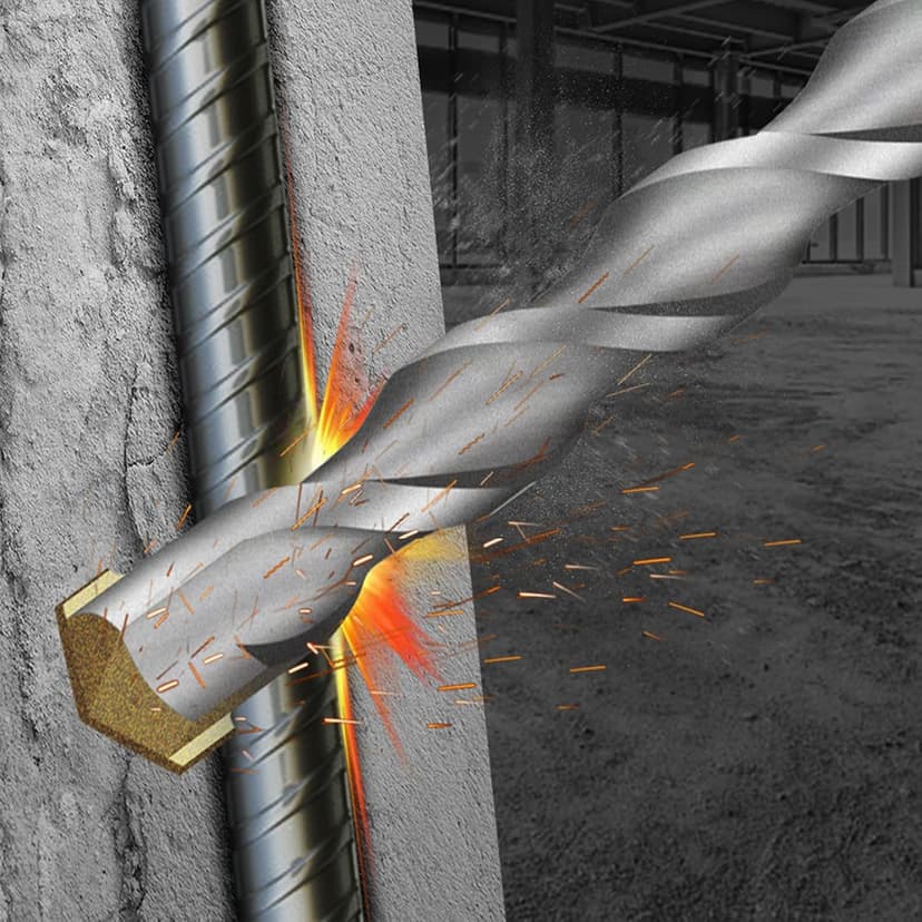 10-Piece SDS Plus Drill Bits Rotary Hammer Drill Bit Set, Carbide Tipped for Drilling Concrete Cement Porcelain Tiles Ceramic Pots Stone Brick, Dia 3/16" 1/4" 5/16" 3/8" 1/2"