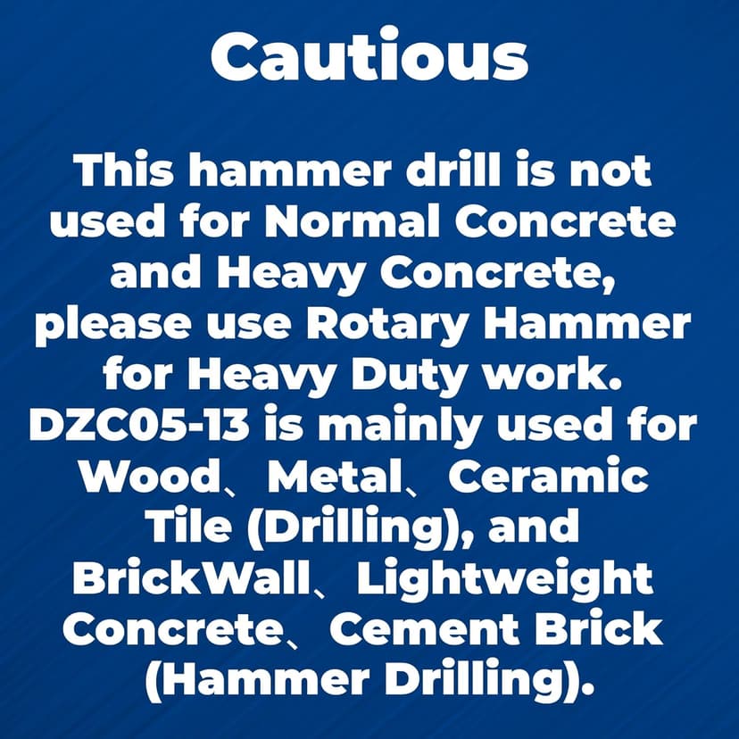 DongCheng Hammer Drill 6A,1/2 Inch Keyed Chuck, 0-3000 RPM/45000 BPM Impact Drill with 15PCS Drilling Bits for Brick Wall, Metal & Wood, DZJ05-13