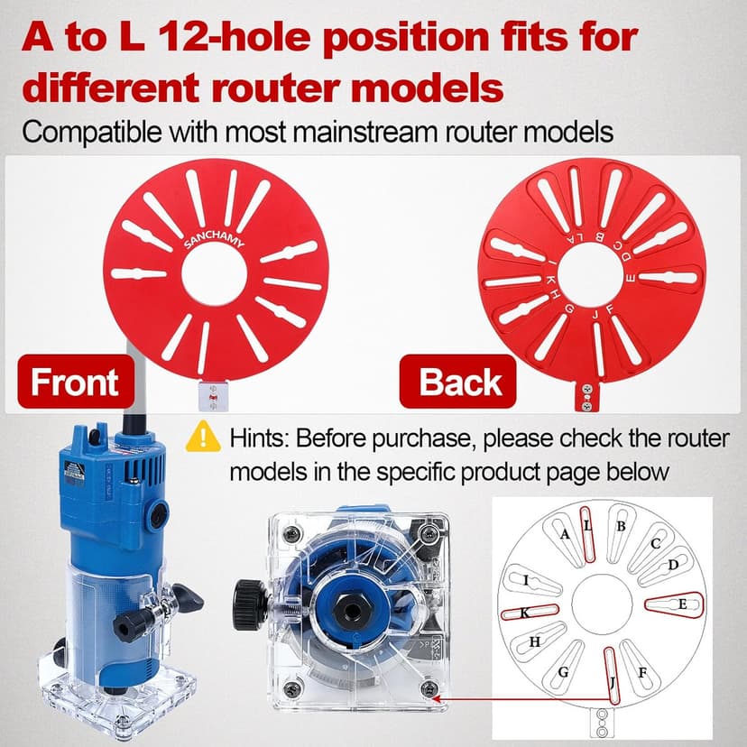 5 In 1 Router Circle Cutting Jig For Cutting/Routing Circle,Aluminum Router Milling Groove Bracket for Straight Or Cylindrical Edges,Adjustable Router Jig and Guide for Woodworking Edging Projects