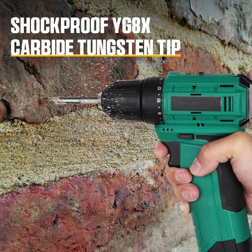 Concrete Drill Bit Set, 8 PCS Masonry Drill Bit Set for Concrete 5/32"-3/8", Industrial Carbide Drill Bits, Shockproof Hex Shank Hammer Drill Bit Set for Cement/Porcelain Tile/Brick/Class/Plastic