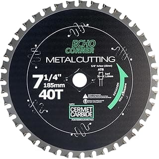 7-1/4 Inch Metal Cutting Circular Saw Blade, Cermet Carbide, for Mild Steel, Angle-Iron, Other Tough Sheet/Plate/Tube, 5/8" Arbor (Steel Ferrous)