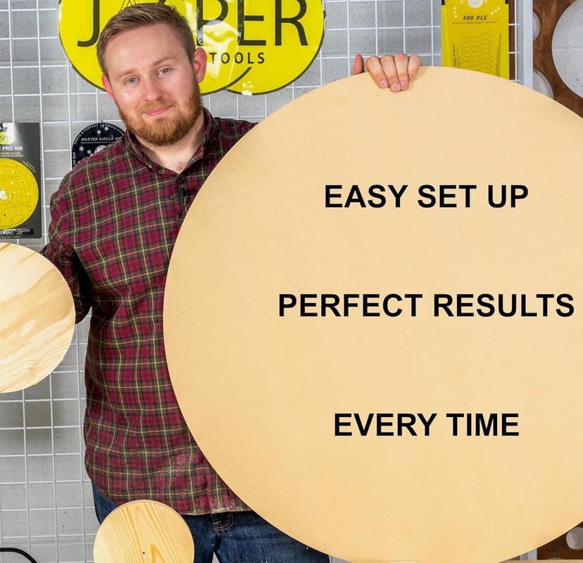 Jasper 390 PRO Router Circle Cutter Jig – Cut 184 Perfect Circles from 7" to 52¾" – Built for Compact, Trim & Cordless Routers – Empower Your Craft with Pro-Grade Polycarbonate Precision