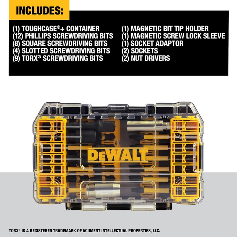 DEWALT DWA2NGFT40IR Impact Ready Flextorq 40-Piece Steel Screwdriver Bit Set