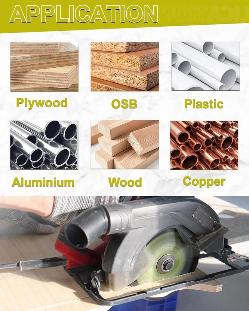 HSS Circular Saw Blade 5-1/2 Inch 130 Tooth SANLEETEK Cutting Plywood, OSB, Paneling, Vinyl Siding, Non-Ferrous Metals, Plastic, Copper, Aluminum with 5/8" Arbor, with 1/2" 3/8" Washer - 3 Pack