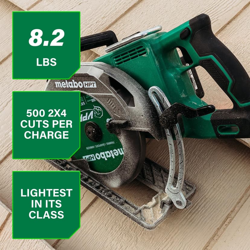 Metabo HPT 36V MultiVolt 7-1/4 Inch Rear Handle Circular Saw, Cordless Circular Saw with 36V Battery, Lightweight Design, 53° Bevel Capacity, Brushless Motor, Electric Brake, C3607DWA