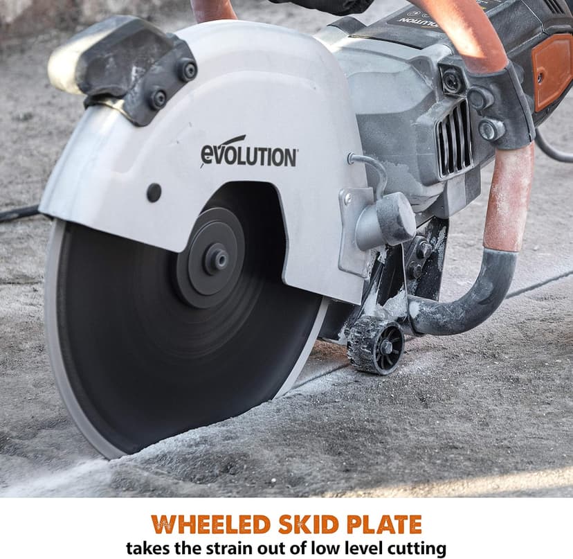 Evolution Power Tools R300DCT 12 inch Concrete Saw (Aka Circular Saw, Angle Grinder, Chop / Cut Off Saw, Demo Saw, Disc / Power Cutter) Electric Motor, No Gas - 4-1/2" Cut - Incl Diamond Masonry Blade
