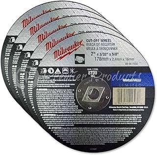 Milwaukee 5 Pack - 7 Inch Cut Off Blades For 7.25" Circular Saws - Aggressive Cutting For Metal & Stainless Steel - 7" x .09 x 7/8-Inch