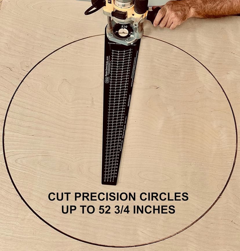 Jasper 390 PRO Router Circle Cutter Jig – Cut 184 Perfect Circles from 7" to 52¾" – Built for Compact, Trim & Cordless Routers – Empower Your Craft with Pro-Grade Polycarbonate Precision