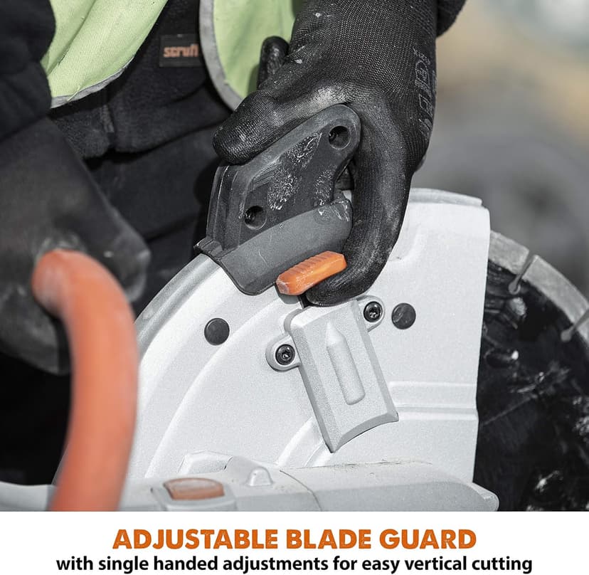 Evolution Power Tools R300DCT 12 inch Concrete Saw (Aka Circular Saw, Angle Grinder, Chop / Cut Off Saw, Demo Saw, Disc / Power Cutter) Electric Motor, No Gas - 4-1/2" Cut - Incl Diamond Masonry Blade