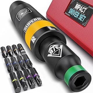 3/8" Hand Reversible Impact Driver Set, Manual Impact Screwdriver Kit, for Removing Damaged, Rusted Screw Bolt & Fasteners, 13PCS