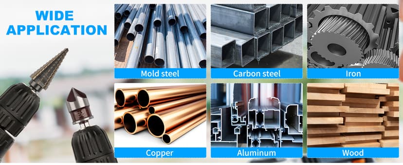 Rocaris 5 Pack Step Drill Bit & 5 Pack Countersink Drill Bit Set, Titanium Coated, 50 Sizes of Step Bit for Metal with Aluminum Case, Multiple Hole Stepped Up Bits for DIY