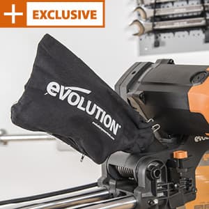 Evolution Power Tools R255SMS-DB+ 10-Inch Dual Bevel Sliding Miter Saw Multi-Material, Multipurpose Cutting Cuts Metal, Plastic, Wood 45˚-45˚ Double Bevel & 50˚-50˚ Miter TCT Blade Included