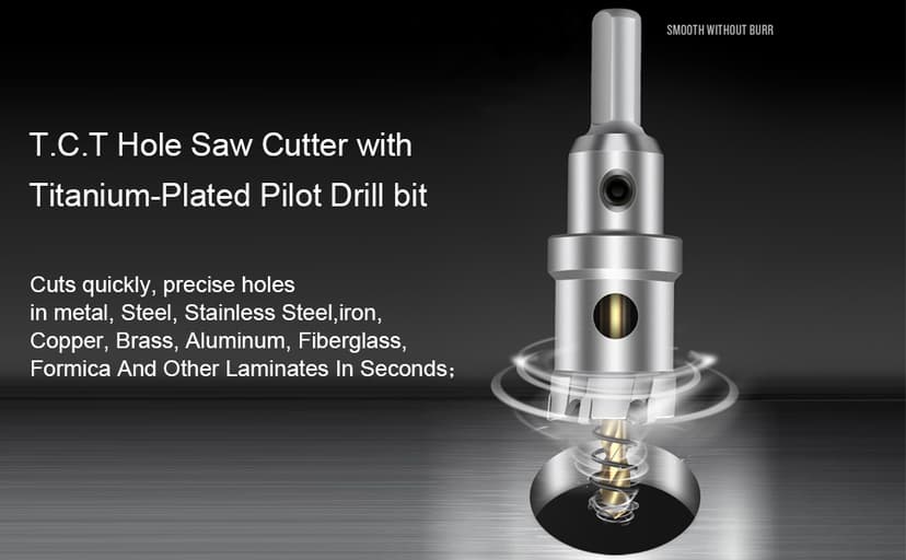 ASNOMY Tungsten Carbide Tipped Hole Saw Drill Bit for Hard Metal, 4 Inch T.C.T Hole Saw Cutter with 2pcs Titanium-Plated Pilot Drill bit for Metal, Stainless Steel, Iron, Wood, Plastic